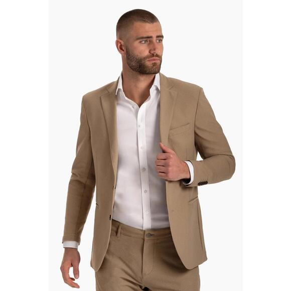 Twillory Air Blazer 42R + Pants 34/32 Suit Khaki $400 MSRP Performance Tailored - Picture 1 of 2